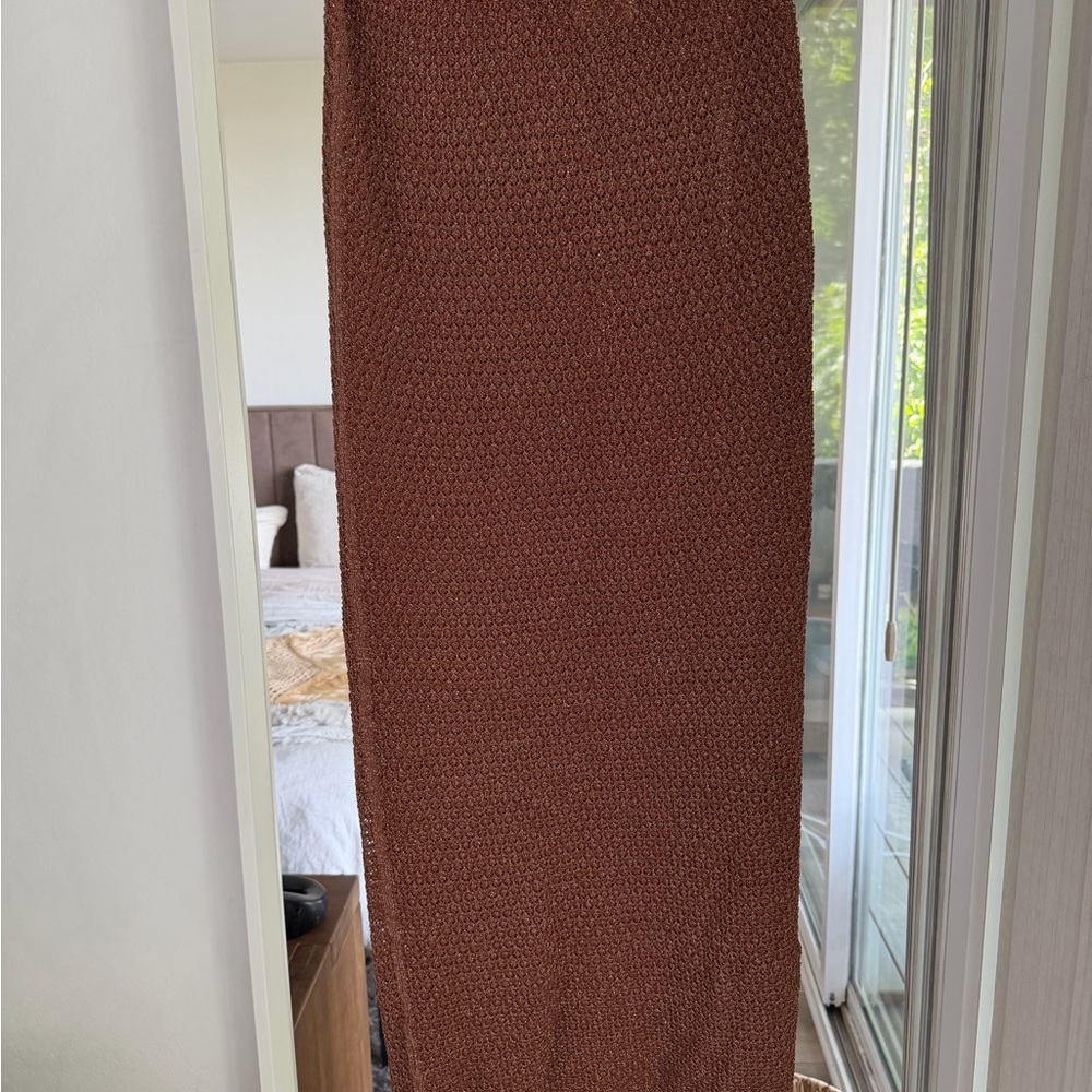 Monday Swimwear Brown Textured Knit Sarong